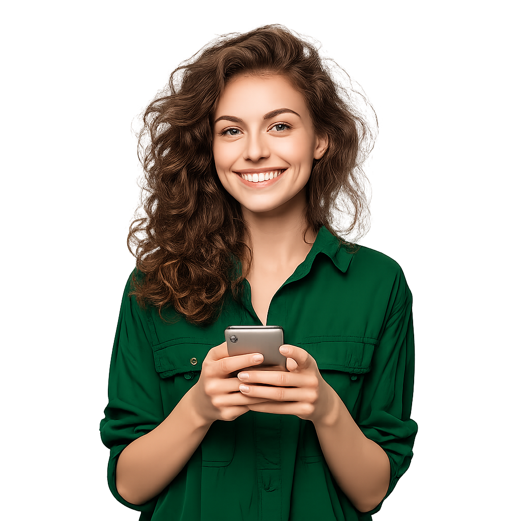 Mulher usando celular